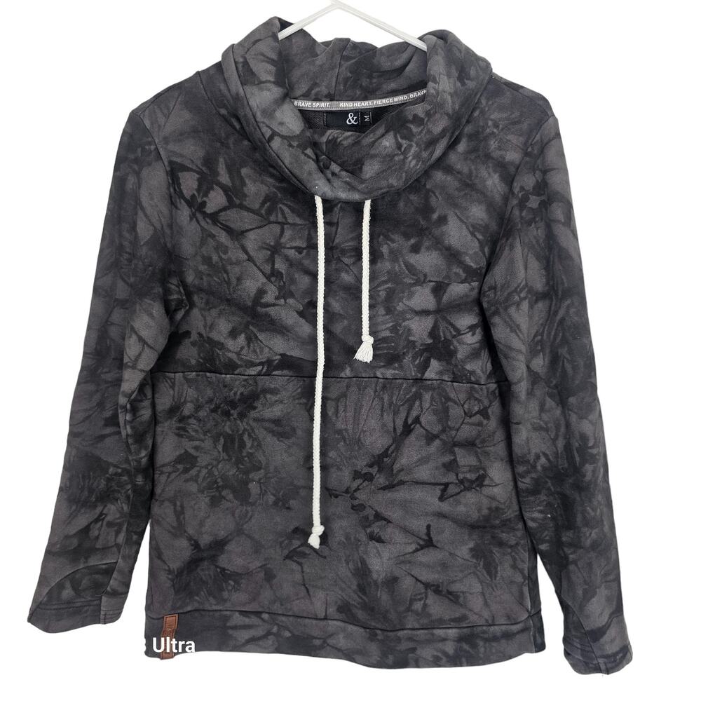 Ampersand Avenue Womens Tie Dye Hoodie Sweatshirt Sz M Pullover Casual Everyday